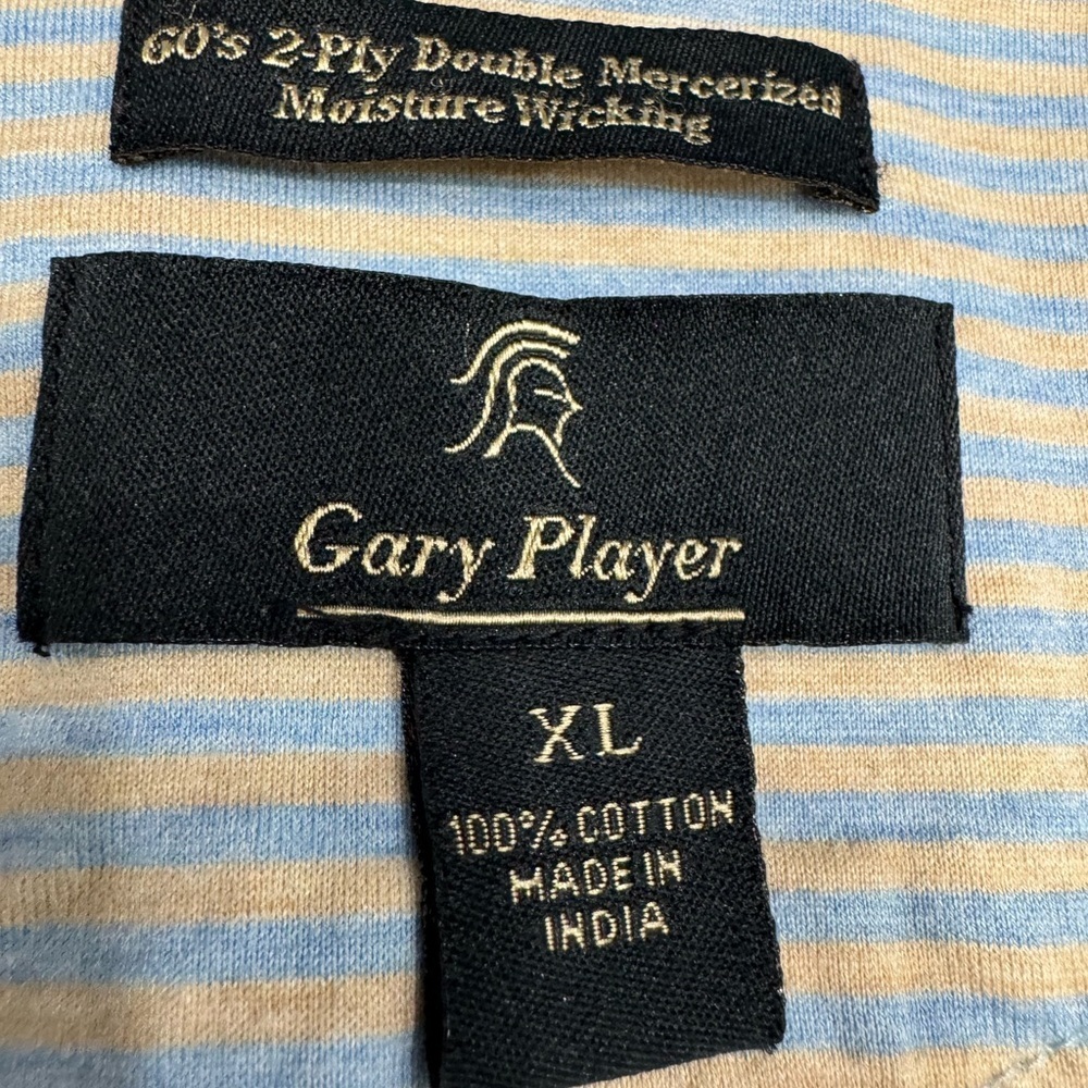Gary Player Golf Polo Men's Blue Striped - Picture 4 of 4